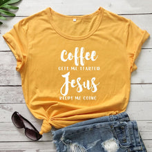 Load image into Gallery viewer, Coffee and Jesus Fall Tshirt
