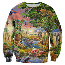 Load image into Gallery viewer, Dominion over the Kingdom Paradise Garden of Eden Animal Lovers Sweatshirt
