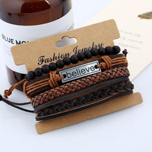 Load image into Gallery viewer, Boho Believe Men&#39;s Leather Bracelet Set
