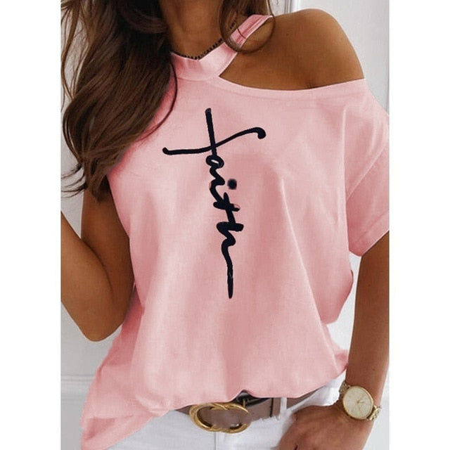 Faith Open Shoulder Spring Fashion Top