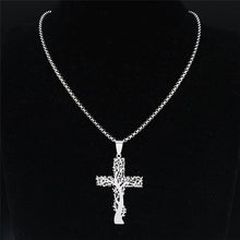 Load image into Gallery viewer, Tree of Life Cross Stainless Steel Chain Necklace
