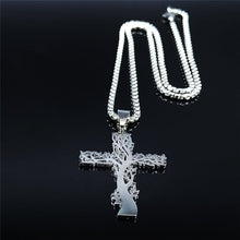 Load image into Gallery viewer, Tree of Life Cross Stainless Steel Chain Necklace
