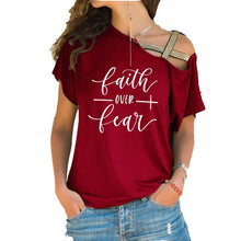 Load image into Gallery viewer, Faith Over Fear Off-Shoulder Fashion Top
