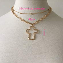 Load image into Gallery viewer, 18K Gold Plated Hammered Cross Necklace
