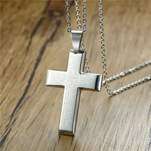 Load image into Gallery viewer, Our Father Inscribed Stainless Steel Cross Chain Necklace
