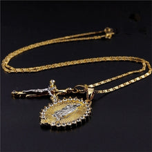 Load image into Gallery viewer, 18K Jesus and Mary Immaculate Conception Free of Sin Gold Plated Necklace
