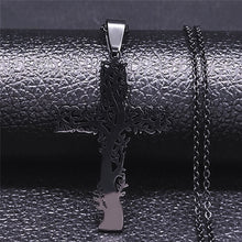 Load image into Gallery viewer, Tree of Life Cross Stainless Steel Chain Necklace
