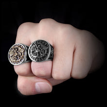 Load image into Gallery viewer, Saint Michael Protect Us Stainless Ring
