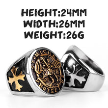 Load image into Gallery viewer, Saint Michael Protect Us Stainless Ring
