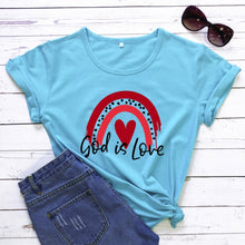 Load image into Gallery viewer, God is Love Rainbow Covenant Tshirt
