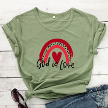 Load image into Gallery viewer, God is Love Rainbow Covenant Tshirt
