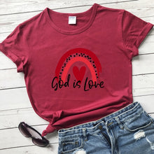 Load image into Gallery viewer, God is Love Rainbow Covenant Tshirt
