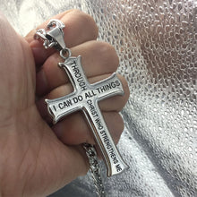 Load image into Gallery viewer, Philippians 4:13 All Things Through Carrying the Cross Daily Stainless Steel Chain
