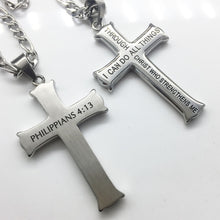 Load image into Gallery viewer, Philippians 4:13 All Things Through Carrying the Cross Daily Stainless Steel Chain
