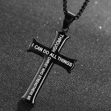 Load image into Gallery viewer, Philippians 4:13 All Things Through Carrying the Cross Daily Stainless Steel Chain
