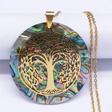 Load image into Gallery viewer, 14K Gold Plated Stainless Steel Fruit of Truth of the Tree of Life Necklace
