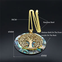 Load image into Gallery viewer, 14K Gold Plated Stainless Steel Fruit of Truth of the Tree of Life Necklace
