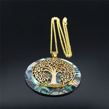 Load image into Gallery viewer, 14K Gold Plated Stainless Steel Fruit of Truth of the Tree of Life Necklace
