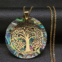 Load image into Gallery viewer, 14K Gold Plated Stainless Steel Fruit of Truth of the Tree of Life Necklace
