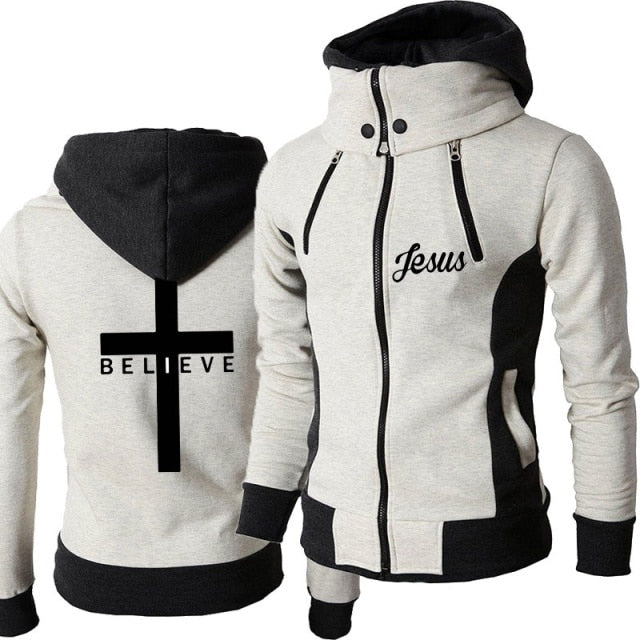 Lined Comfort Believe Jesus Ski Jacket Windbreaker