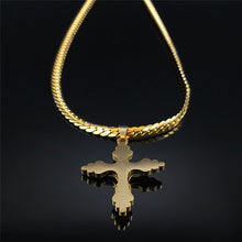 Load image into Gallery viewer, Stainless Steel 18K Gold Plated Carry the Cross Choker Chain Necklace
