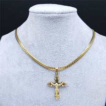 Load image into Gallery viewer, Stainless Steel 18K Gold Plated Carry the Cross Choker Chain Necklace
