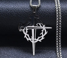 Load image into Gallery viewer, Stainless Steel Never Fade Carry The Cross Crown of Thorns Chain
