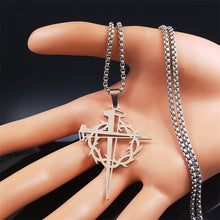 Load image into Gallery viewer, Stainless Steel Never Fade Carry The Cross Crown of Thorns Chain
