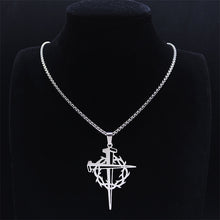 Load image into Gallery viewer, Stainless Steel Never Fade Carry The Cross Crown of Thorns Chain
