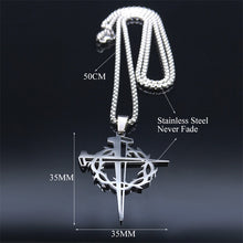 Load image into Gallery viewer, Stainless Steel Never Fade Carry The Cross Crown of Thorns Chain
