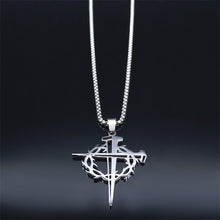 Load image into Gallery viewer, Stainless Steel Never Fade Carry The Cross Crown of Thorns Chain
