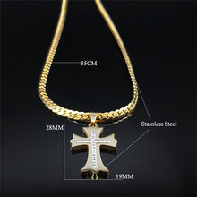 Load image into Gallery viewer, Stainless Steel 18K Gold Plated Carry the Cross Choker Chain Necklace
