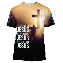 Load image into Gallery viewer, Start, Stay, End With Jesus Men&#39;s Tshirt
